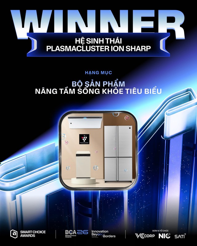 Điều hòa Sharp Airest được vinh danh trong “Bộ sản phẩm nâng tầm sống khỏe tiêu biểu” tại Better Choice Award 2026